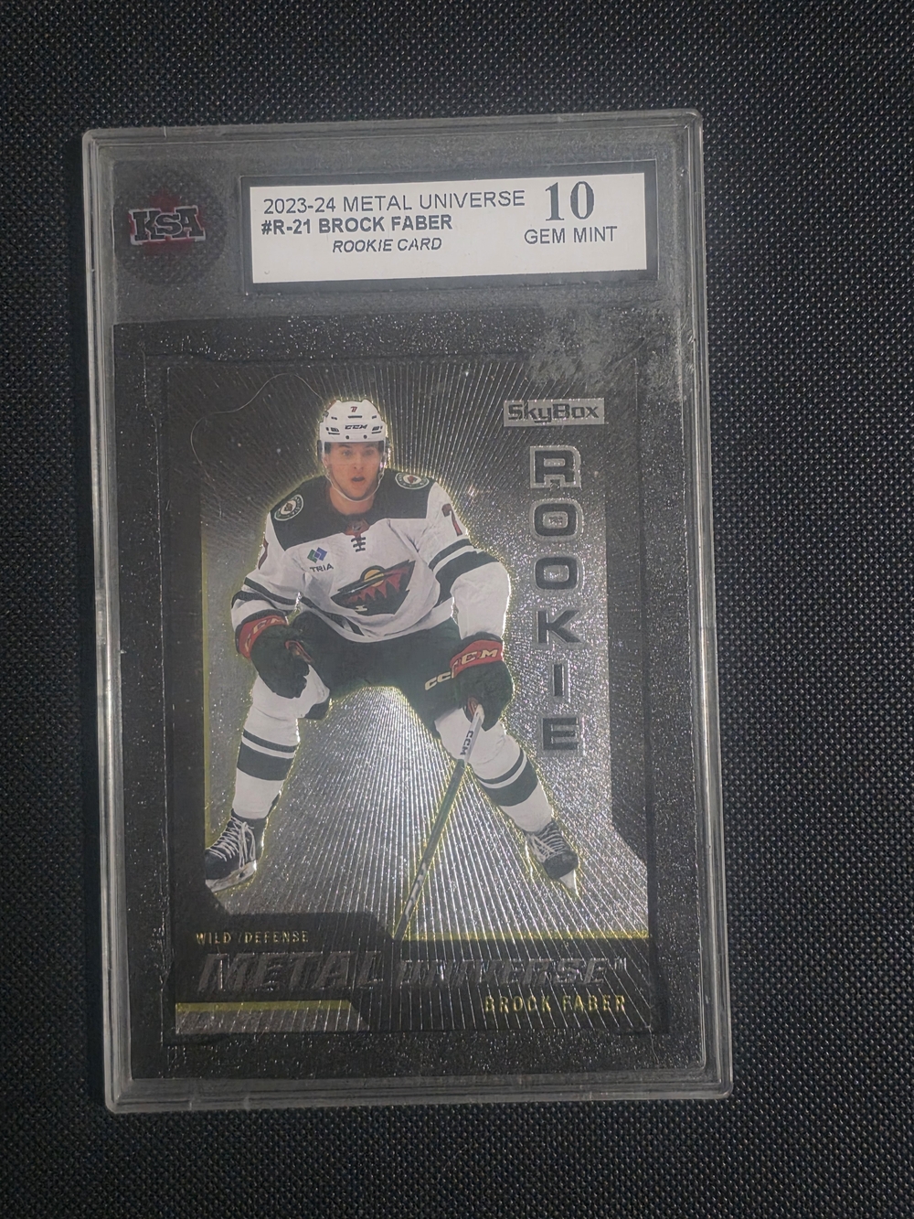Rookie Hockey Card - Brock Faber - Black/White